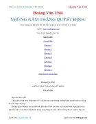 Ebook NHỮNG NĂM THÁNG QUYẾT ĐỊNH Hoàng Văn Thái
