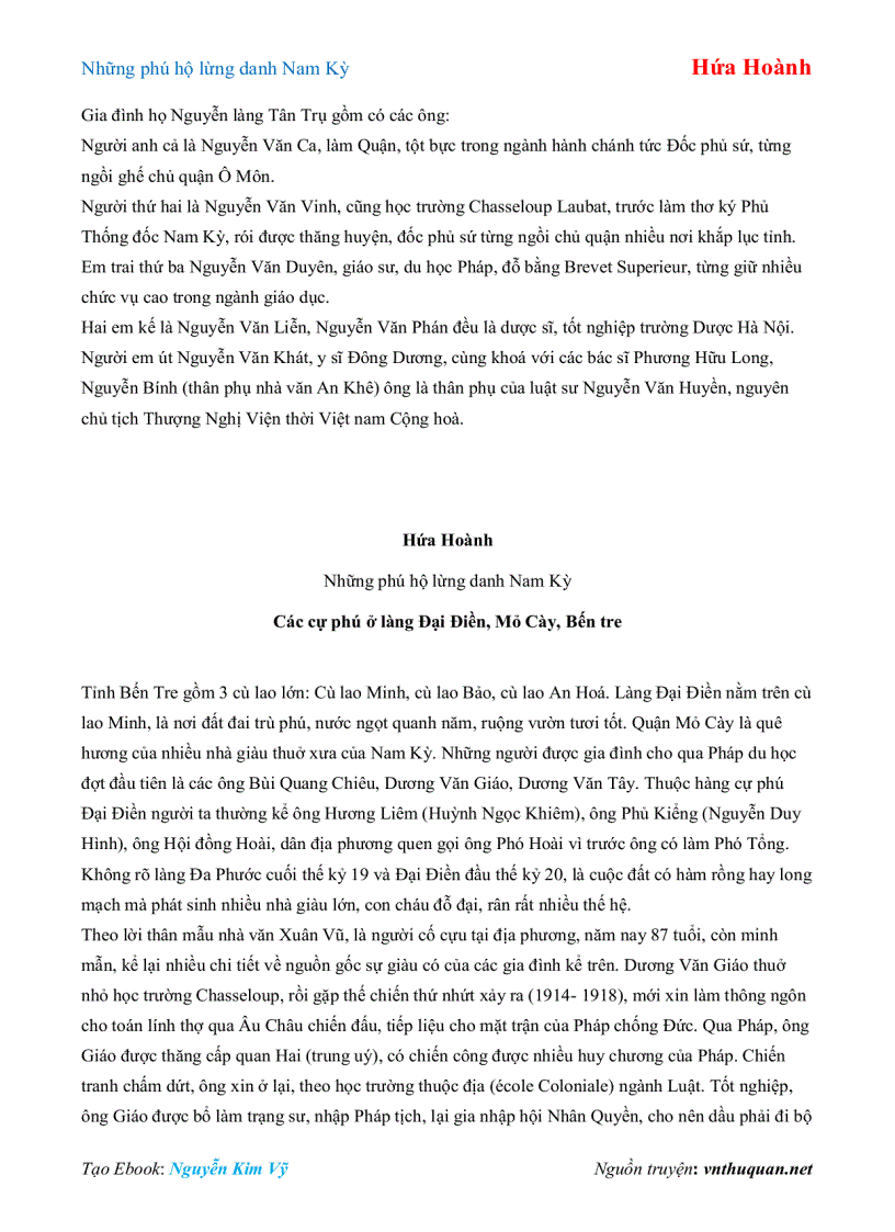 image for page Ebook Những phú hộ lừng danh Nam Kỳ Hứa Hoành