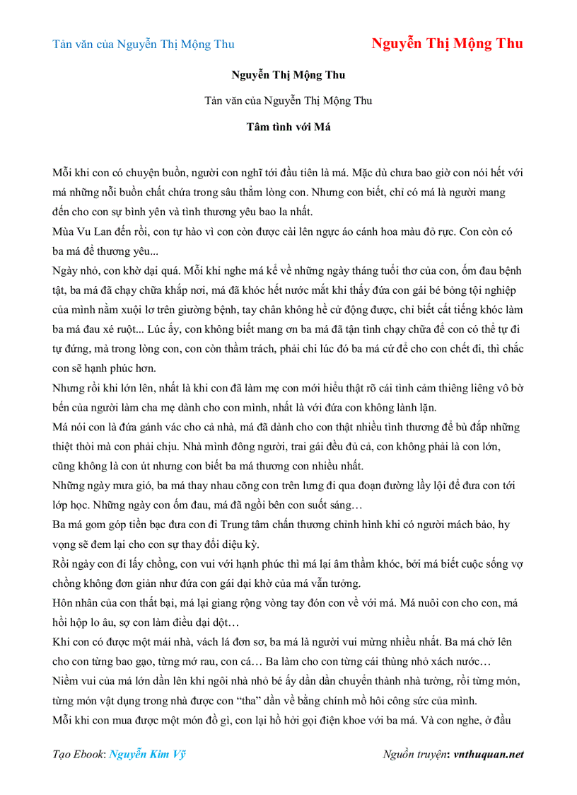 image for page Ebook Tản văn của Nguyễn Thị Mộng Thu Nguyễn Thị Mộng Thu