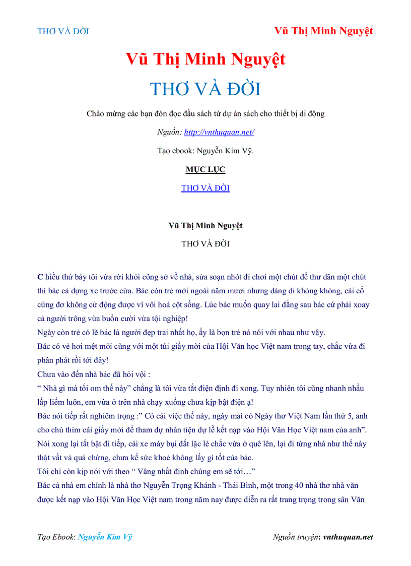 image for page Ebook THƠ VÀ ĐỜI Vũ Thị Minh Nguyệt