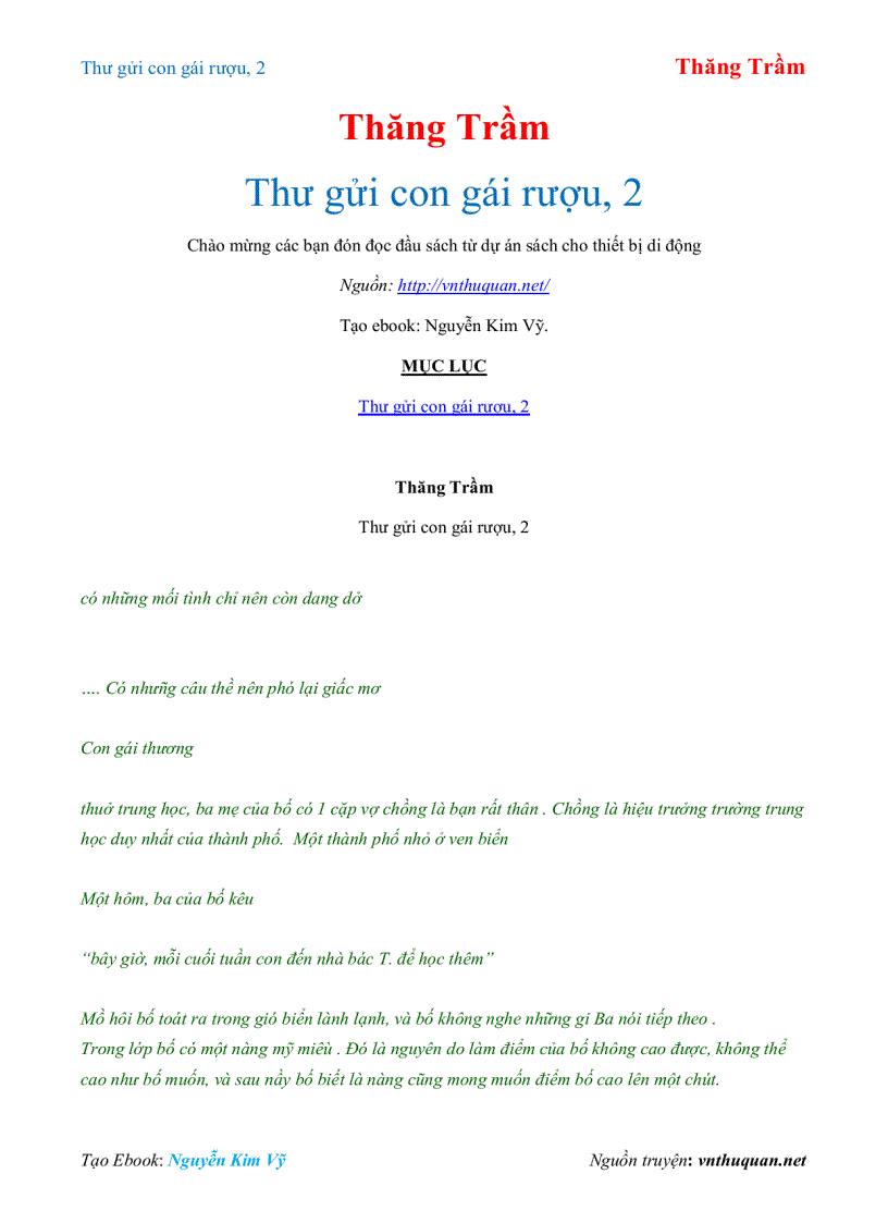 image for page Ebook Thư gửi con gái rượu 2 Thăng Trầm