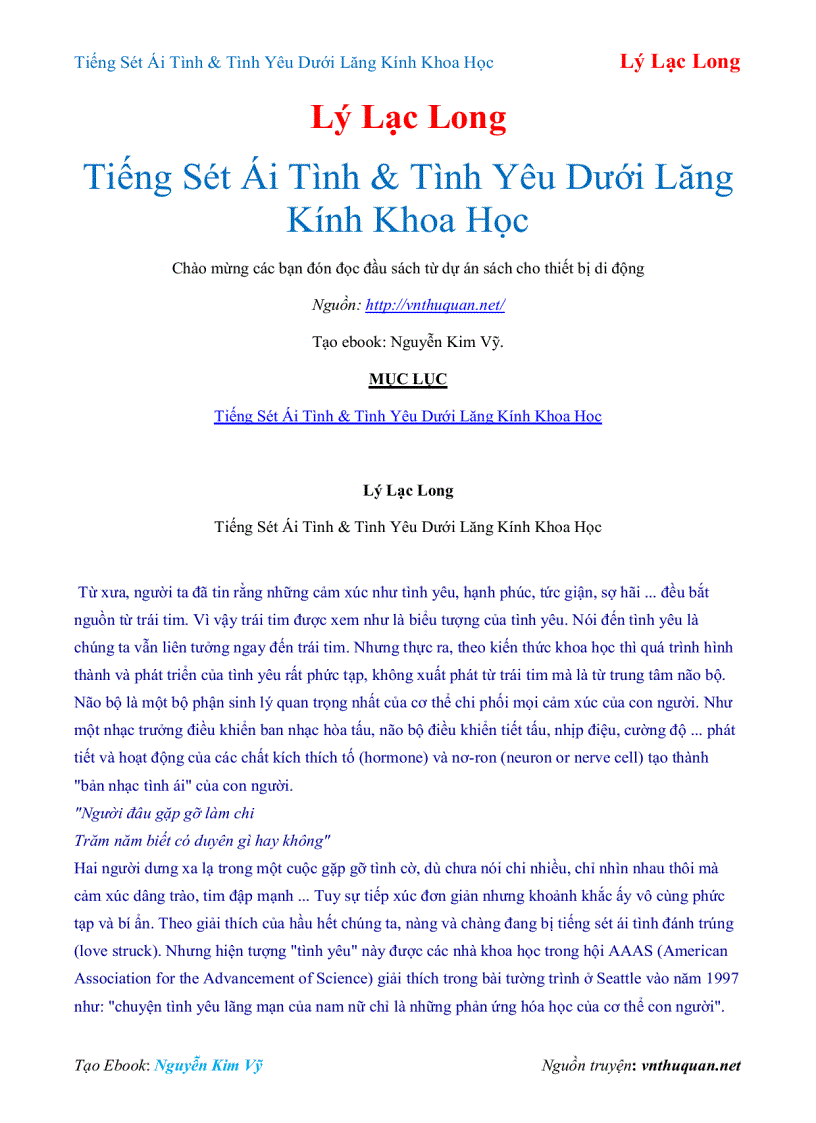 image for page Ebook Tiếng Sét Ái Tình Tình Yêu Dưới Lăng Kính Khoa Học Lý Lạc Long