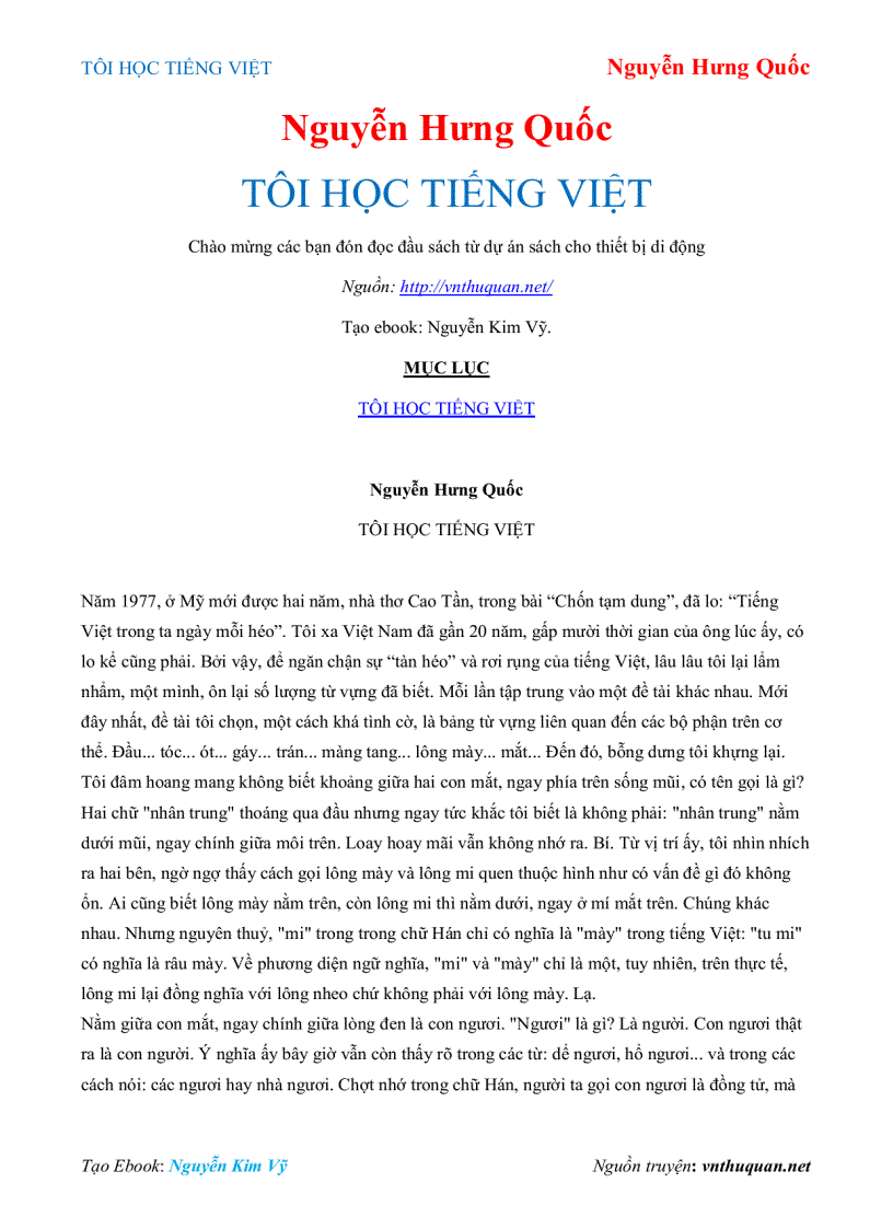 image for page Ebook TÔI HỌC TIẾNG VIỆT Nguyễn Hưng Quốc