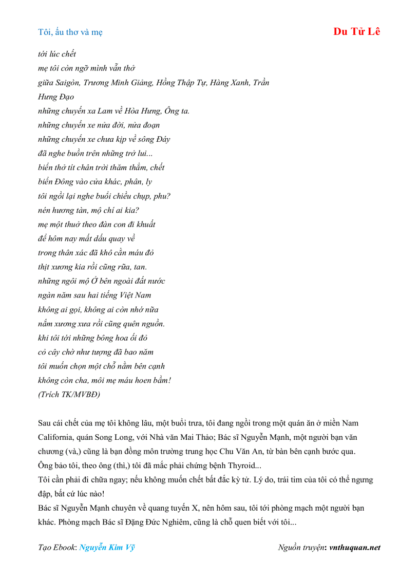 image for page Ebook Tôi ấu thơ và mẹ Du Tử Lê