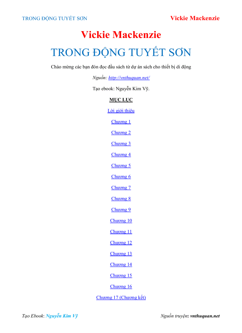 image for page Ebook TRONG ĐỘNG TUYẾT SƠN Vickie Mackenzie