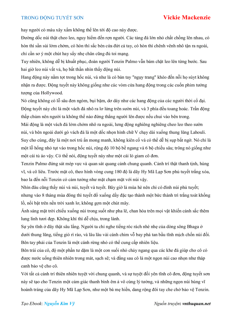 image for page Ebook TRONG ĐỘNG TUYẾT SƠN Vickie Mackenzie