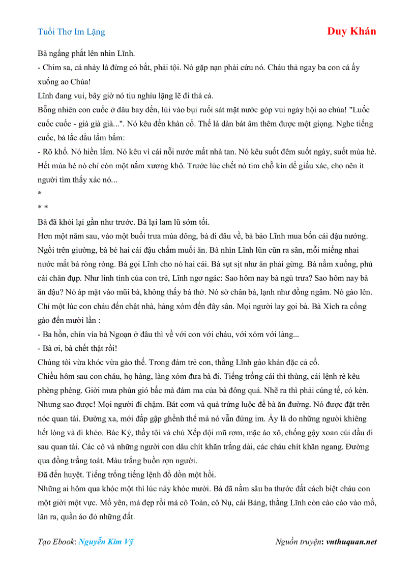 image for page Ebook Tuổi thơ im lặng Duy Khán