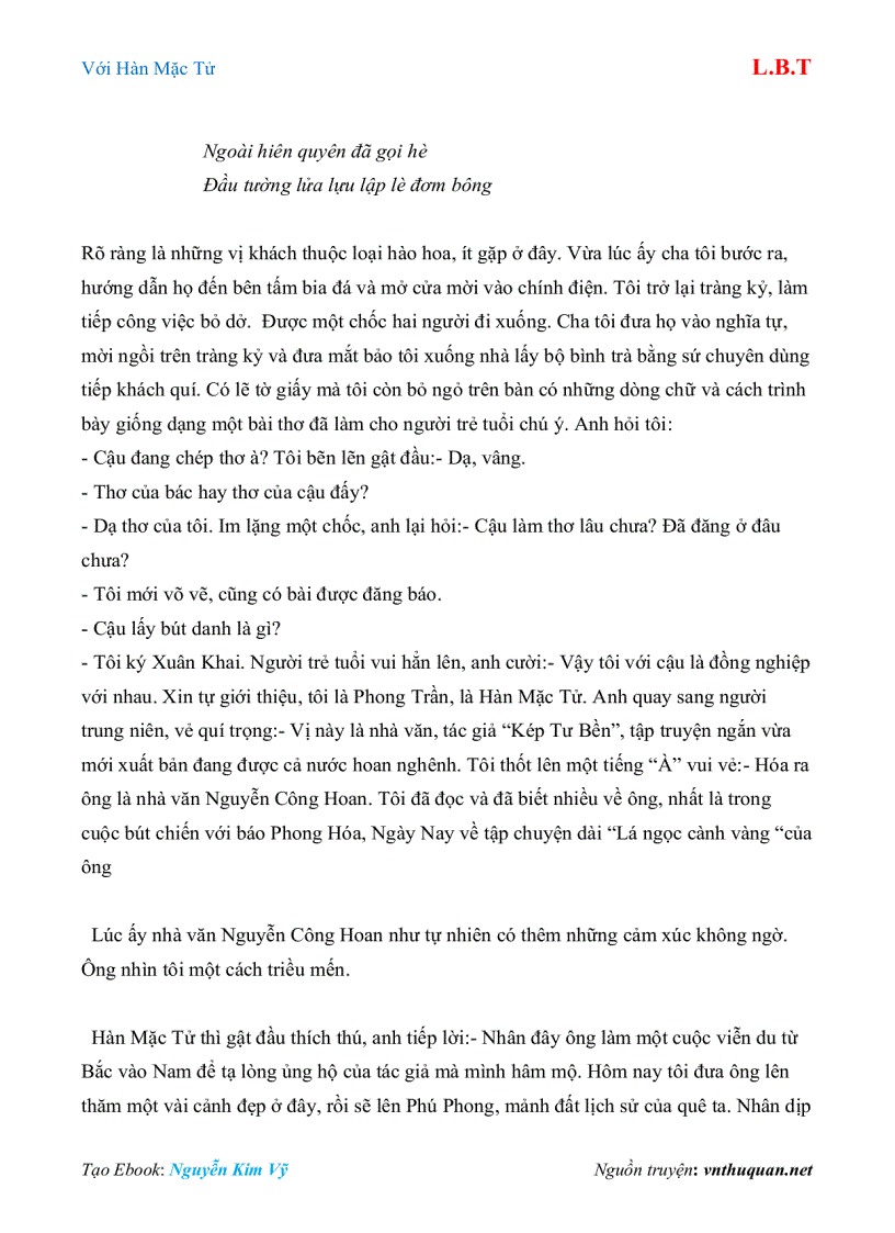 image for page Ebook Với Hàn Mặc Tử L B T