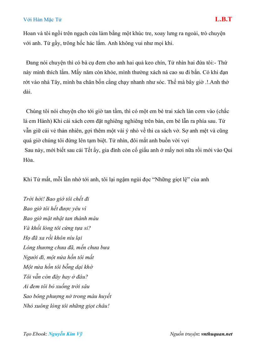 image for page Ebook Với Hàn Mặc Tử L B T