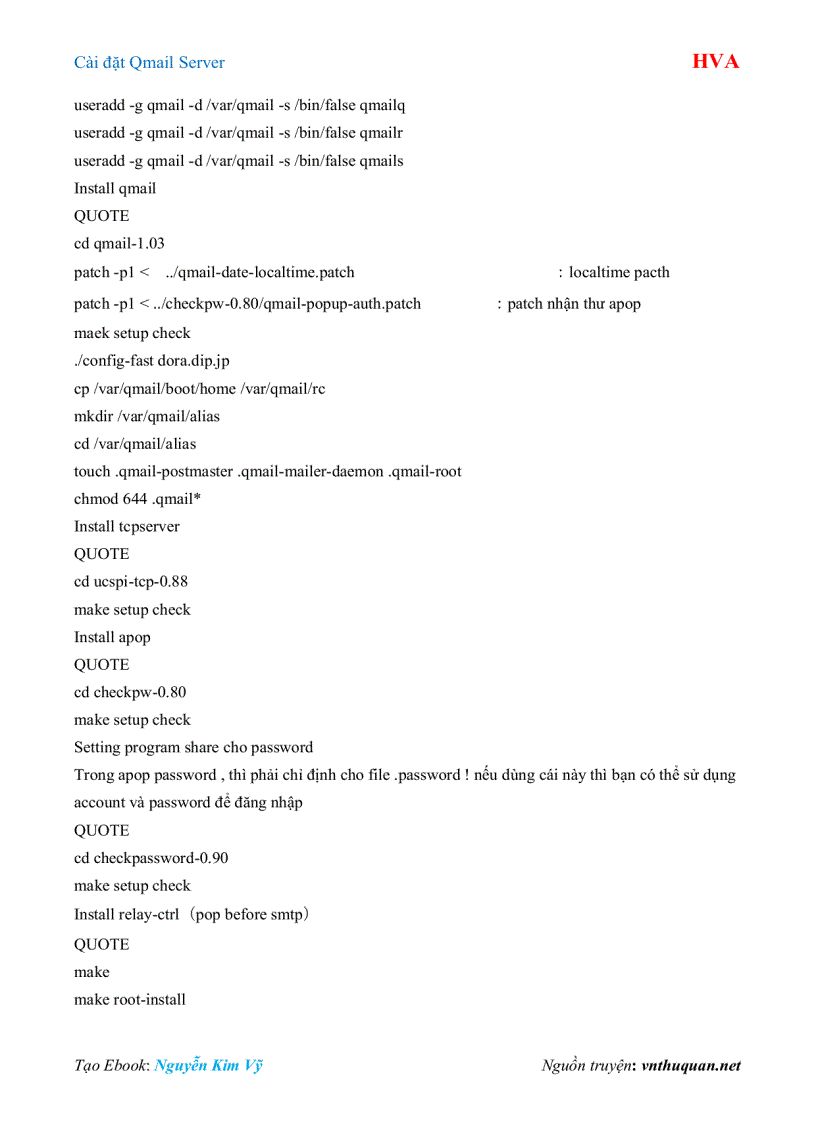 image for page Ebook Cài đặt Qmail Server HVA