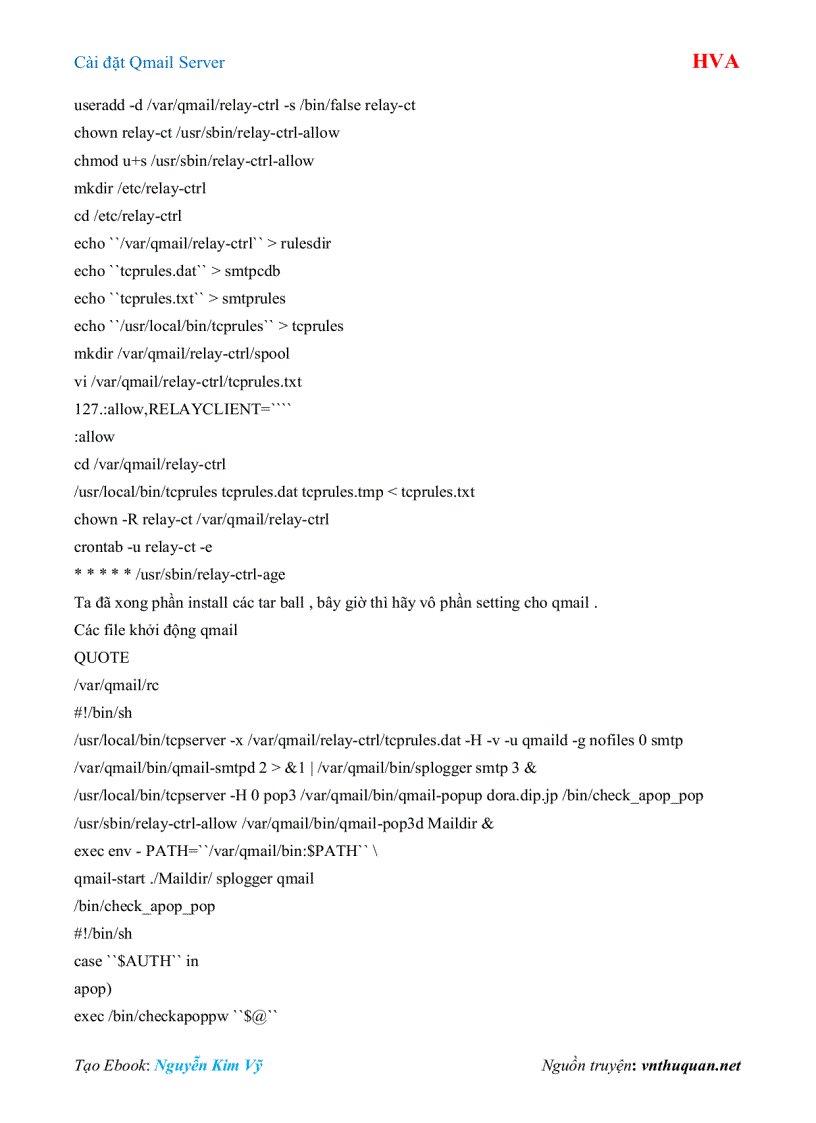 image for page Ebook Cài đặt Qmail Server HVA