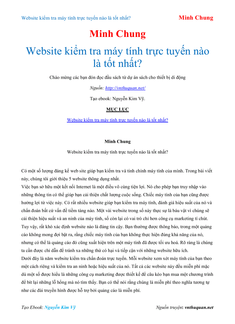 Ebook Website kiểm tra máy tính trực tuyến nào là tốt nhất Minh Chung
