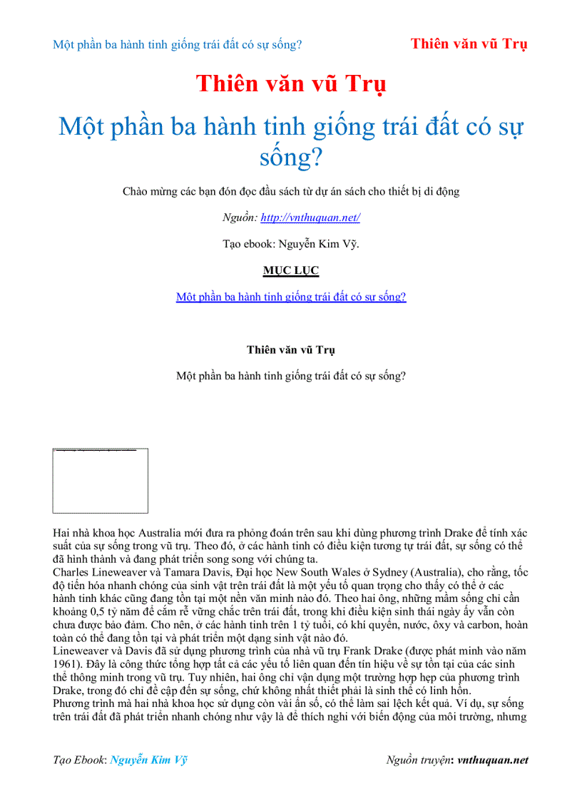 image for page Ebook Một phần ba hành tinh giống trái đất có sự sống Thiên văn vũ Trụ