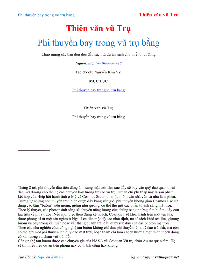 image for page Ebook Phi thuyền bay trong vũ trụ bằng Thiên văn vũ Trụ