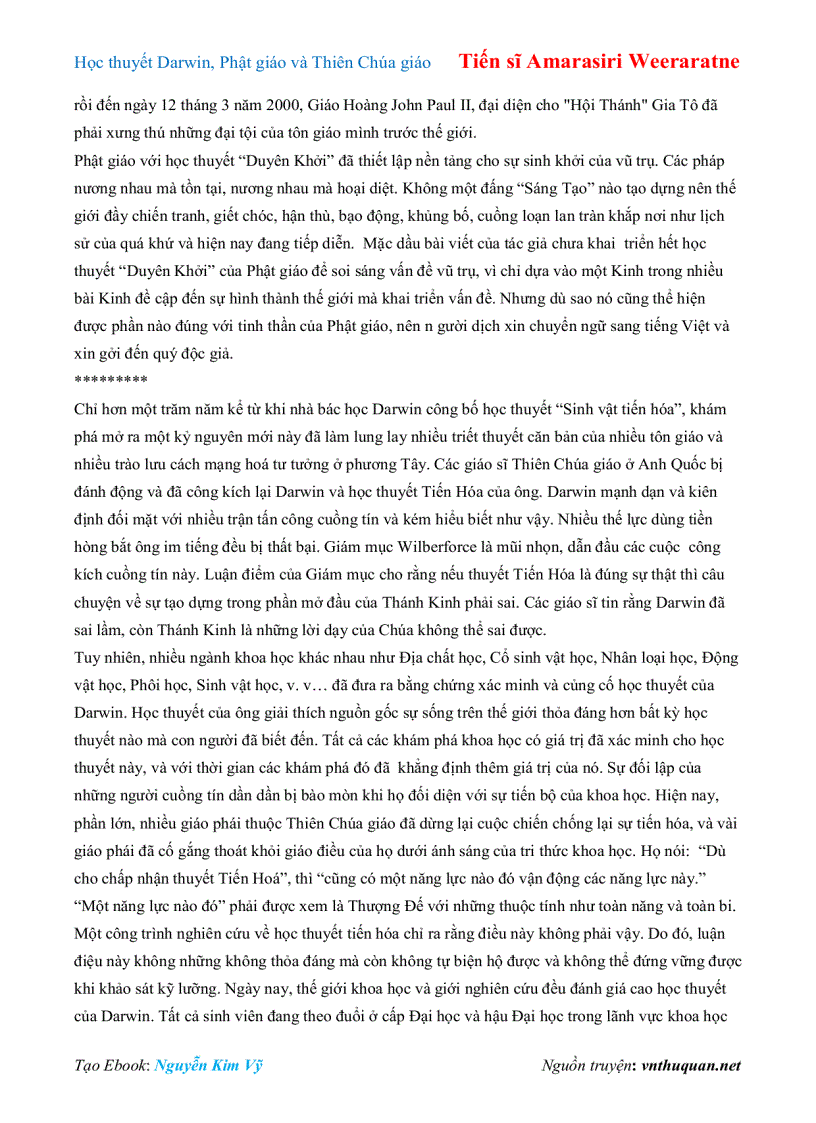 image for page Ebook Học thuyết Darwin Phật giáo và Thiên Chúa giáo Tiến sĩ Amarasiri Weeraratne