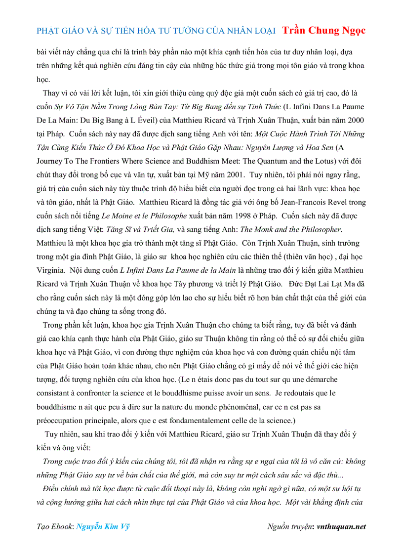 image for page Ebook PHẬT GIÁO VÀ SỰ TIẾN HÓA TƯ TƯỞNG CỦA NHÂN LOẠI Trần Chung Ngọc