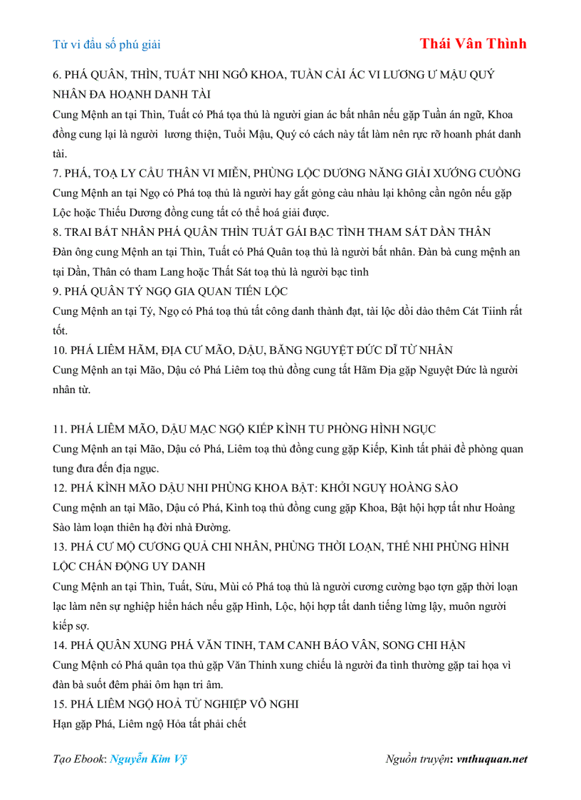 Ebook Tử Vi đẩu Số Phu Giải Thai Van Thinh