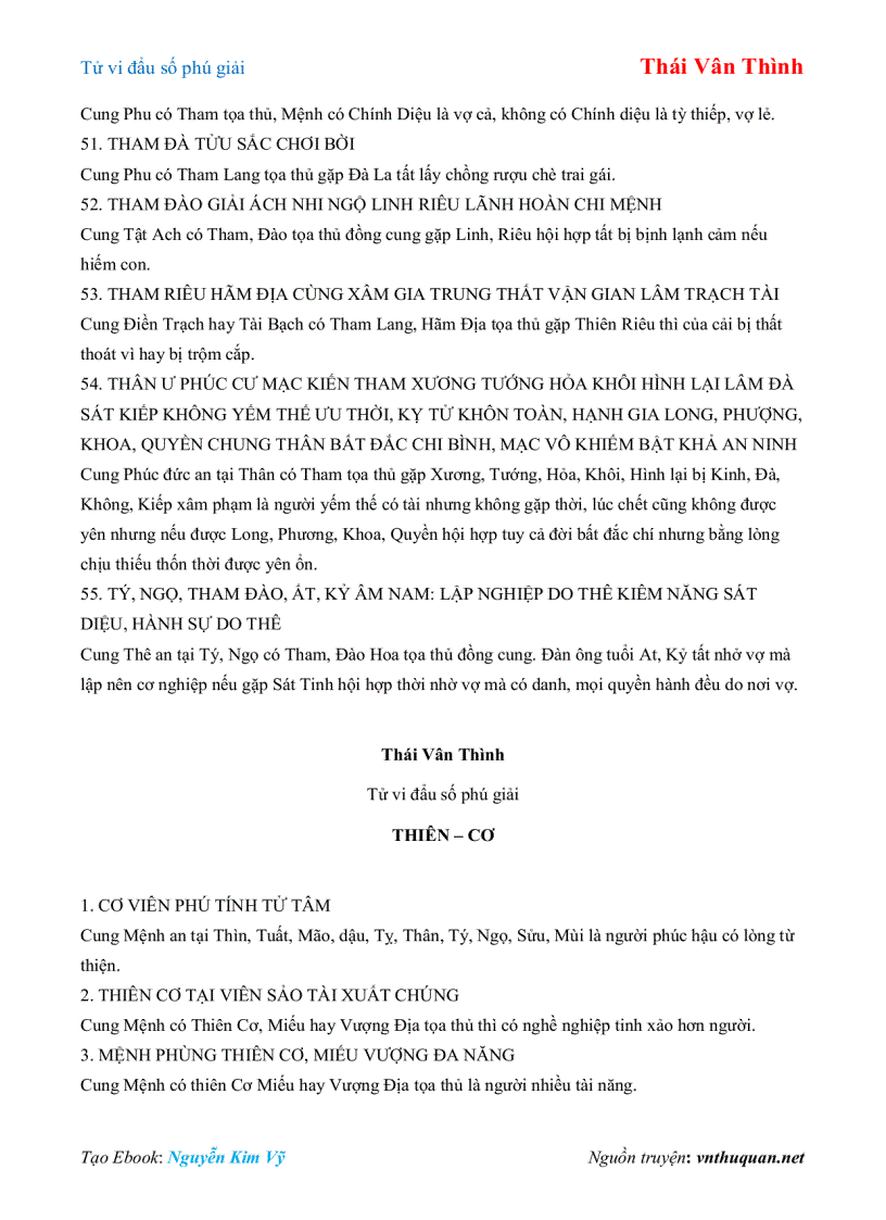 Ebook Tử Vi đẩu Số Phu Giải Thai Van Thinh