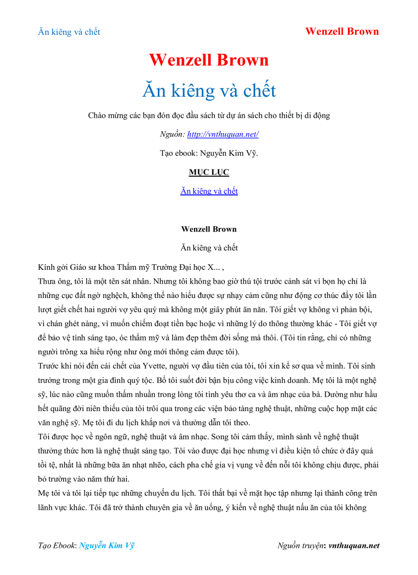 image for page Ebook Ăn kiêng và chết Wenzell Brown