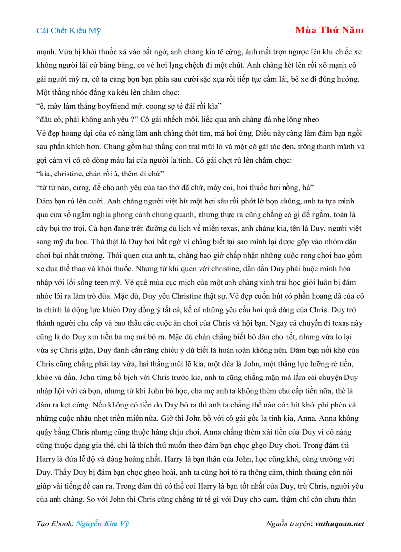 image for page Ebook Cái Chết Kiểu Mỹ Mùa Thứ Năm