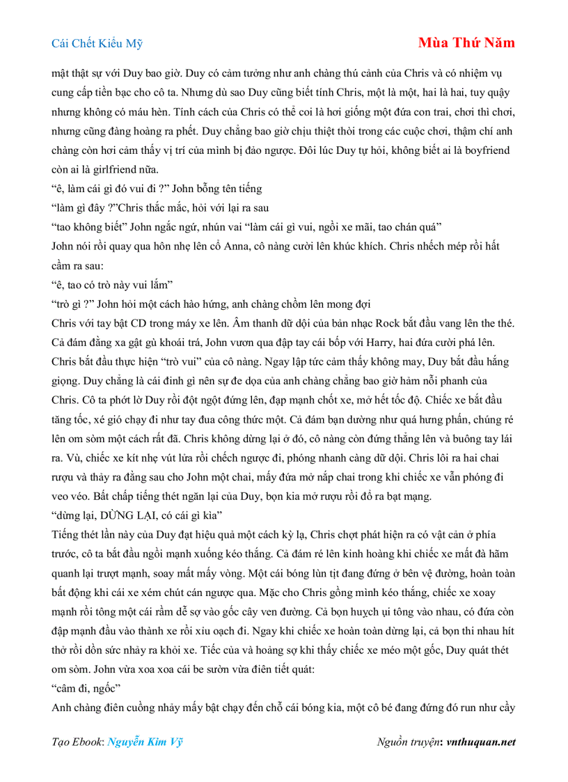 image for page Ebook Cái Chết Kiểu Mỹ Mùa Thứ Năm