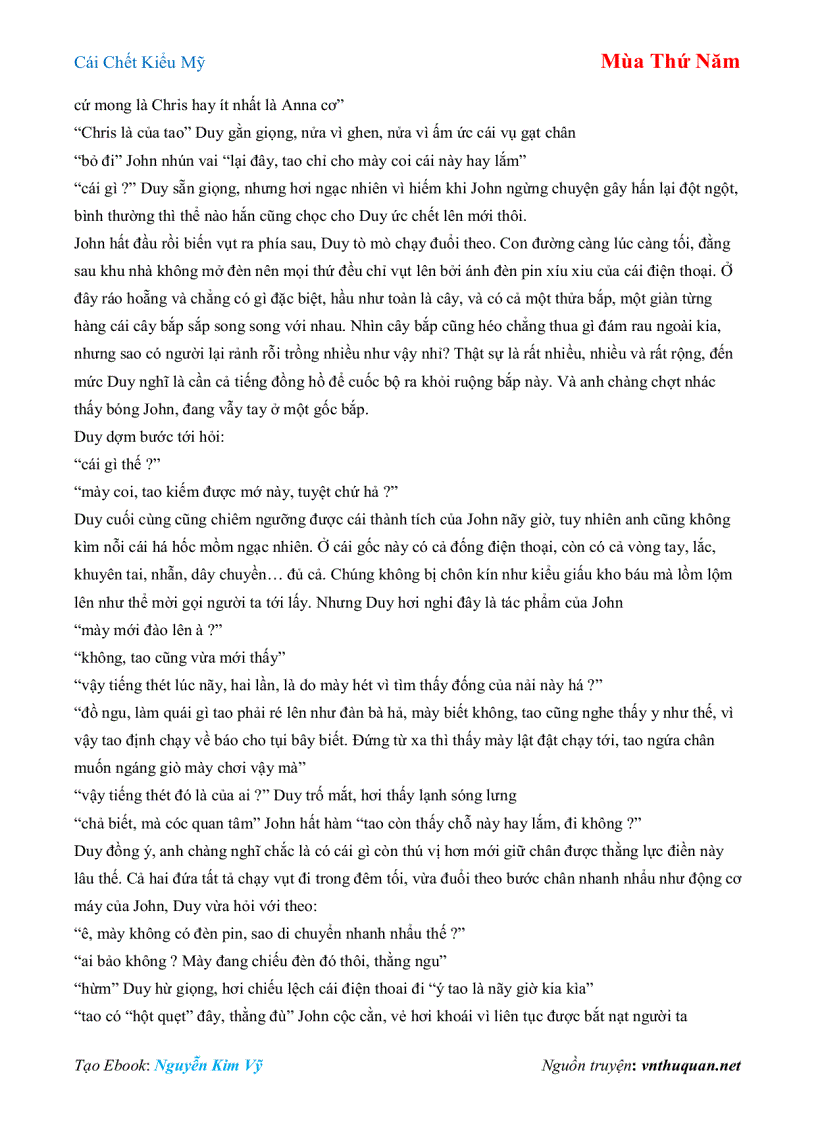 image for page Ebook Cái Chết Kiểu Mỹ Mùa Thứ Năm