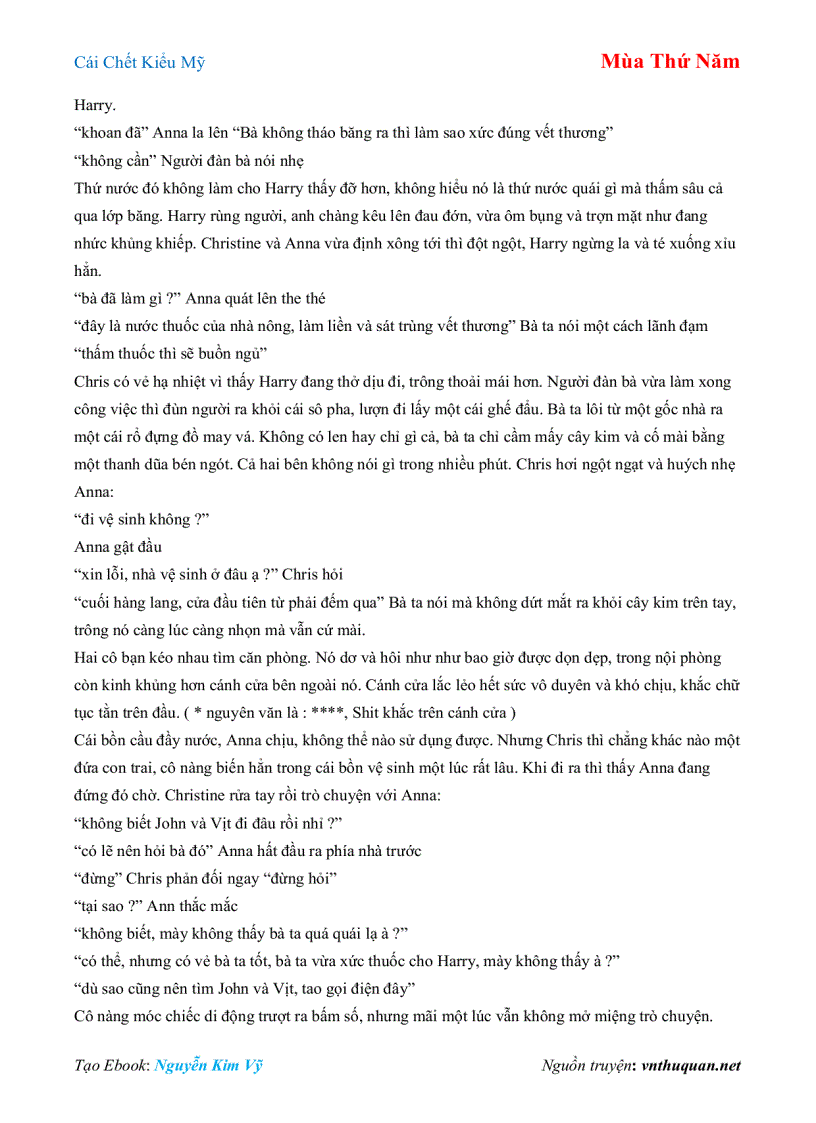 image for page Ebook Cái Chết Kiểu Mỹ Mùa Thứ Năm