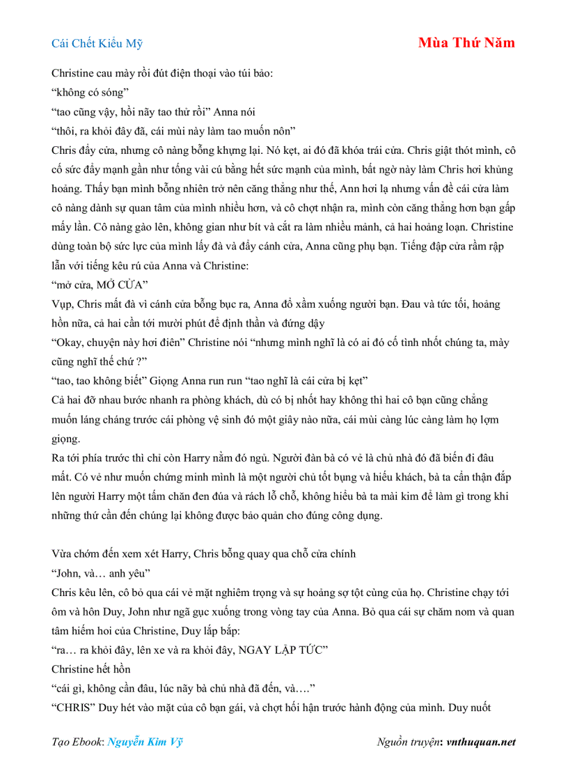 image for page Ebook Cái Chết Kiểu Mỹ Mùa Thứ Năm