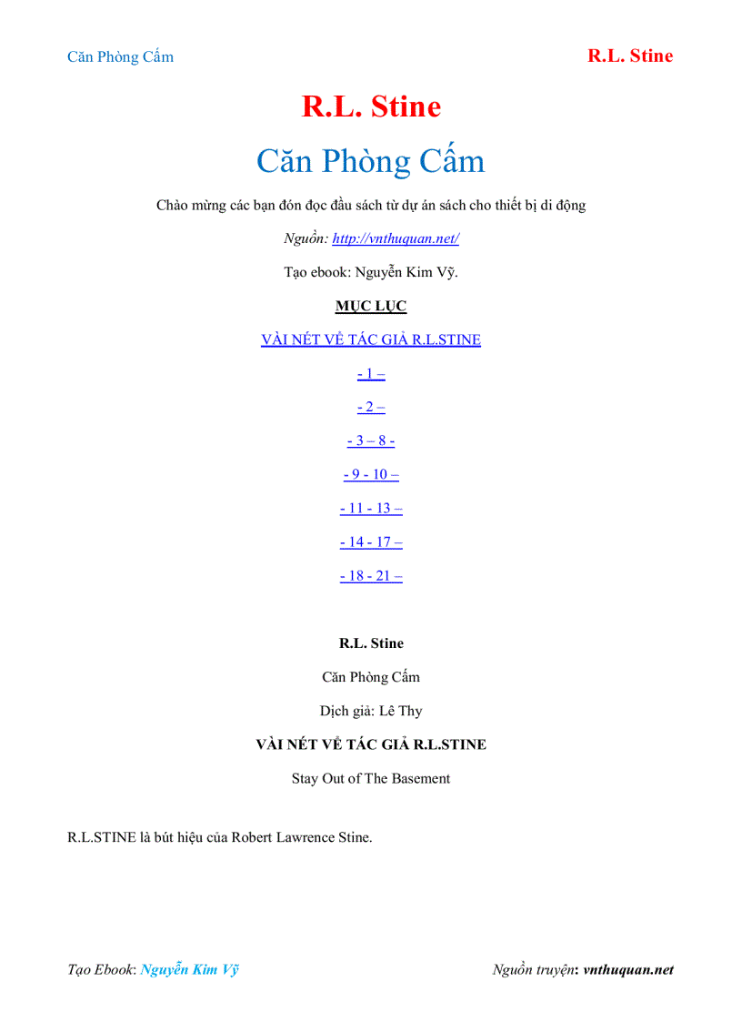 image for page Ebook Căn Phòng Cấm R L Stine