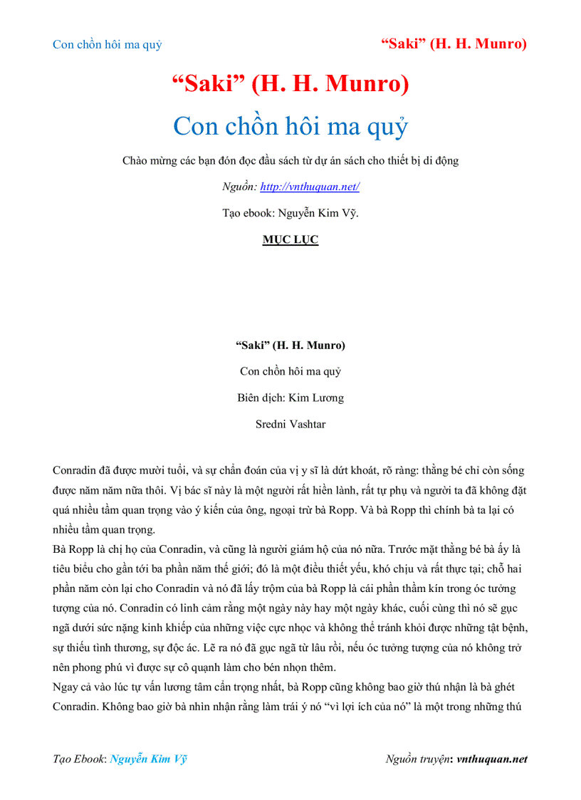 image for page Ebook Con chồn hôi ma quỷ Saki H H Munro