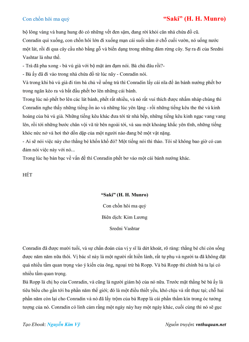 image for page Ebook Con chồn hôi ma quỷ Saki H H Munro