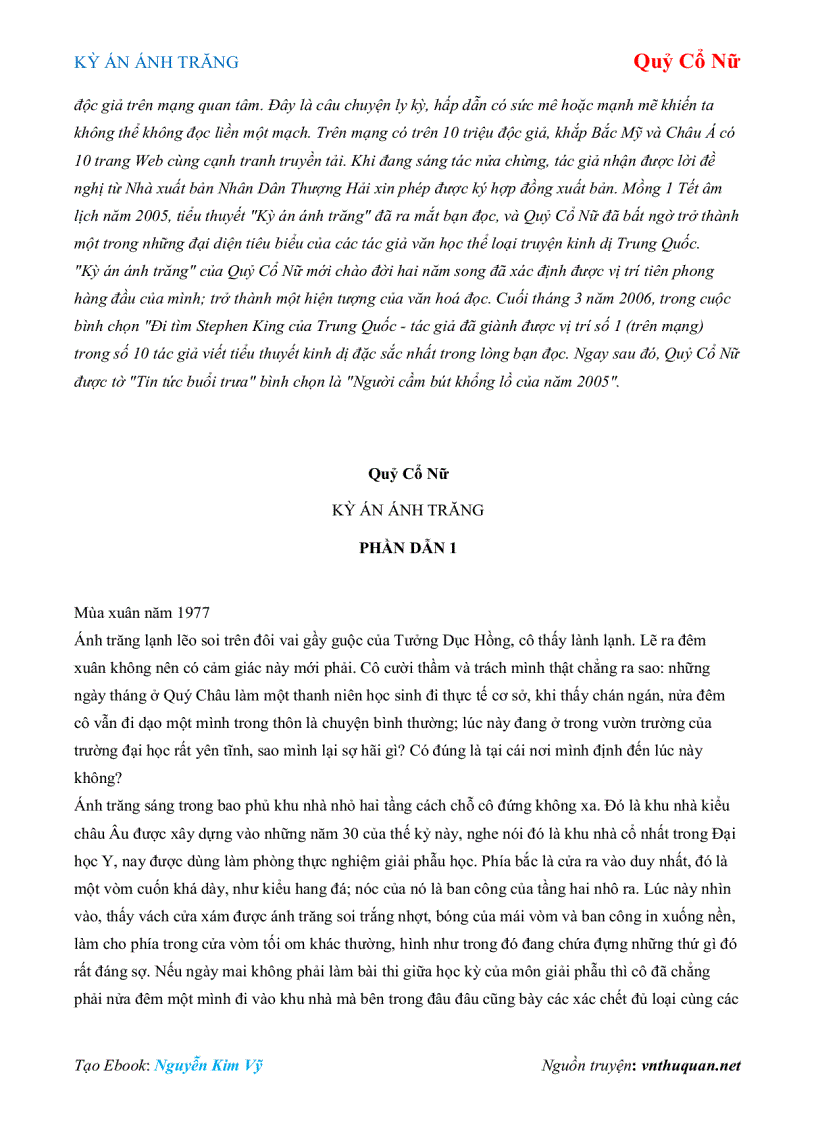 image for page Ebook KỲ ÁN ÁNH TRĂNG Quỷ Cổ Nữ