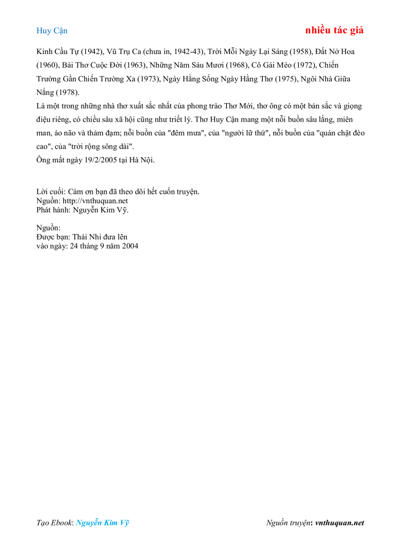 image for page Ebook Huy Cận nhiều tác giả