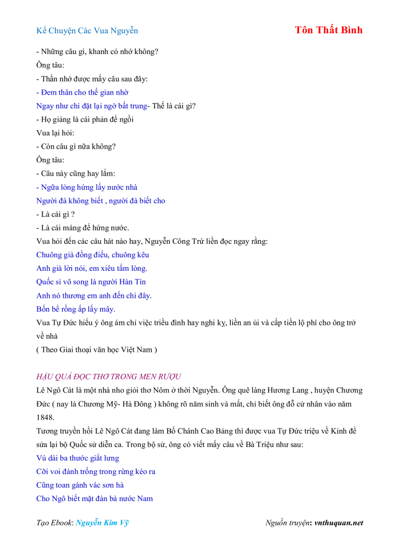 image for page Ebook Kể Chuyện Các Vua Nguyễn Tôn Thất Bình