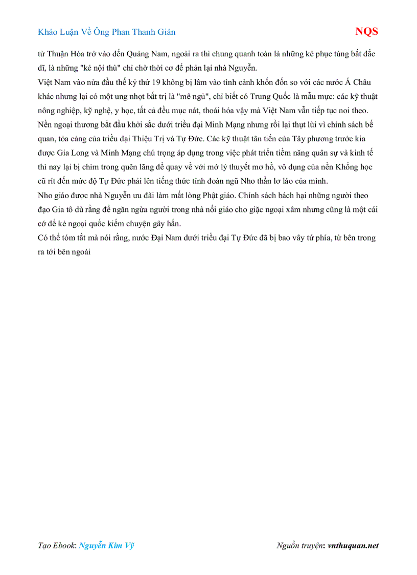 image for page Ebook Khảo Luận Về Ông Phan Thanh Giản NQS