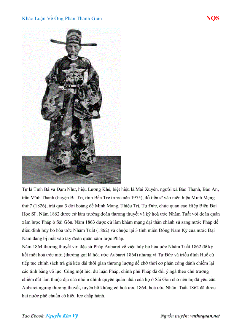 image for page Ebook Khảo Luận Về Ông Phan Thanh Giản NQS