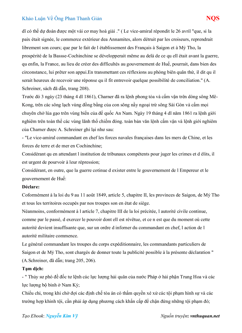 image for page Ebook Khảo Luận Về Ông Phan Thanh Giản NQS