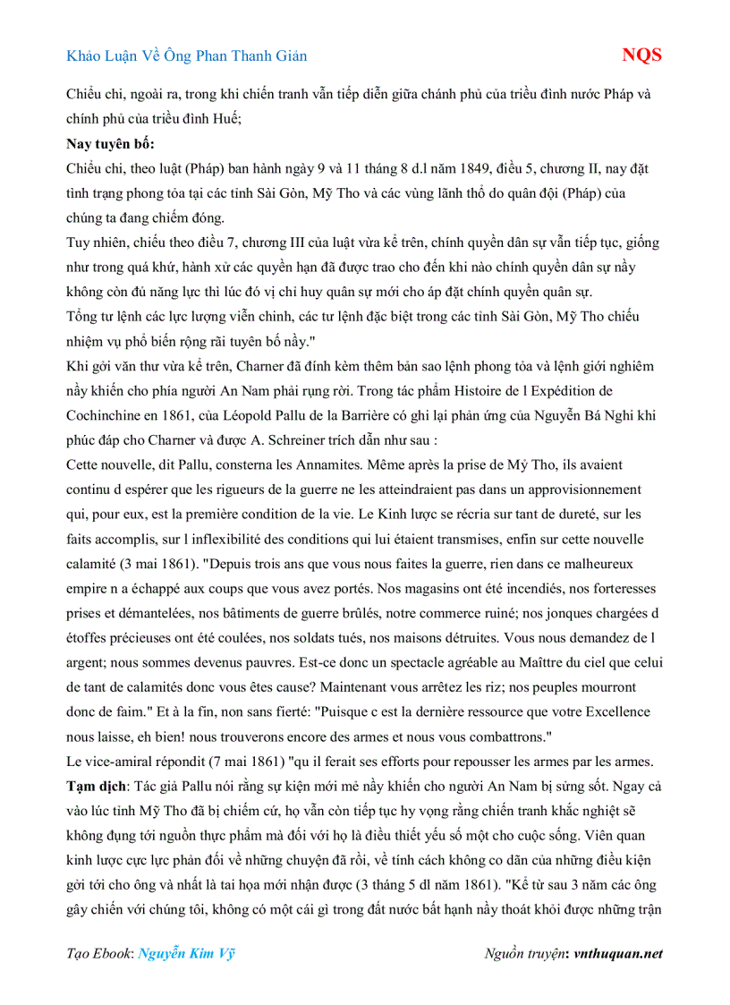 image for page Ebook Khảo Luận Về Ông Phan Thanh Giản NQS