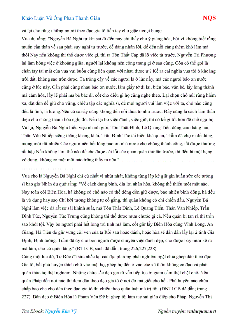 image for page Ebook Khảo Luận Về Ông Phan Thanh Giản NQS