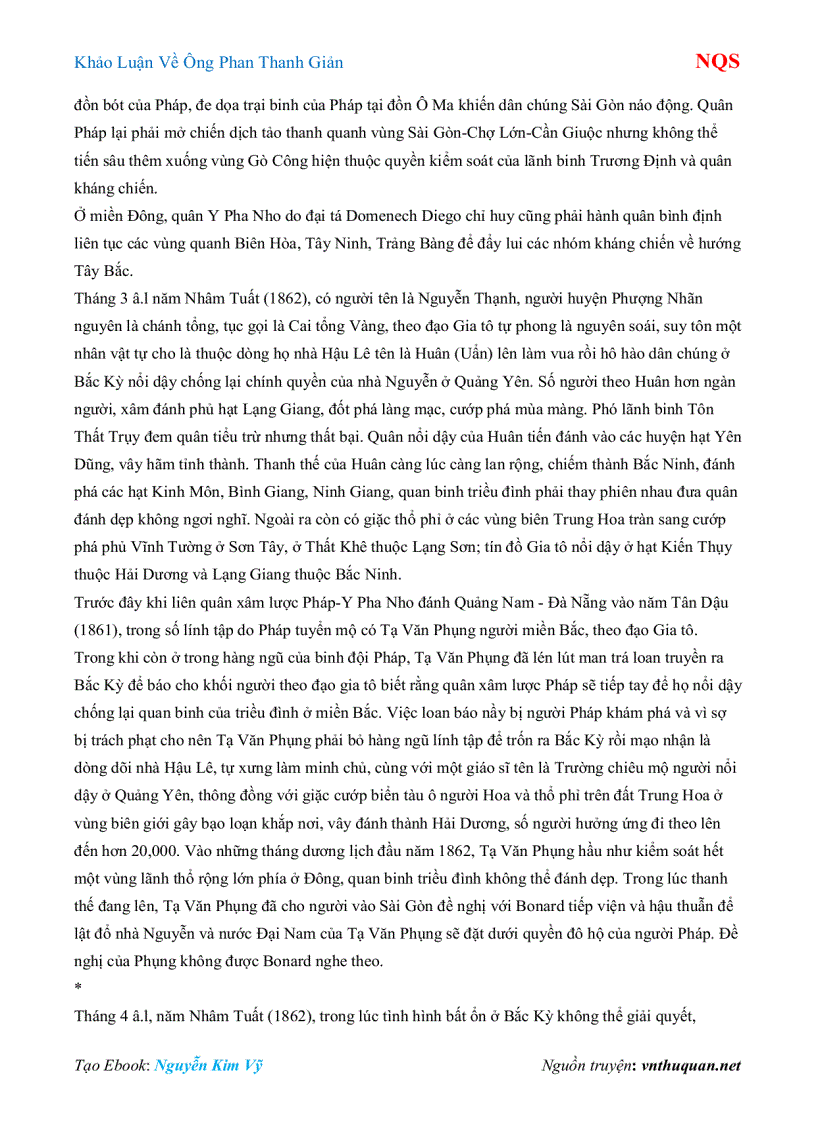 image for page Ebook Khảo Luận Về Ông Phan Thanh Giản NQS