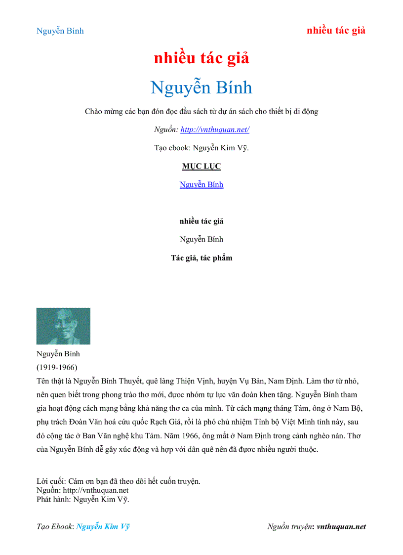 image for page Ebook Nguyễn Bính nhiều tác giả