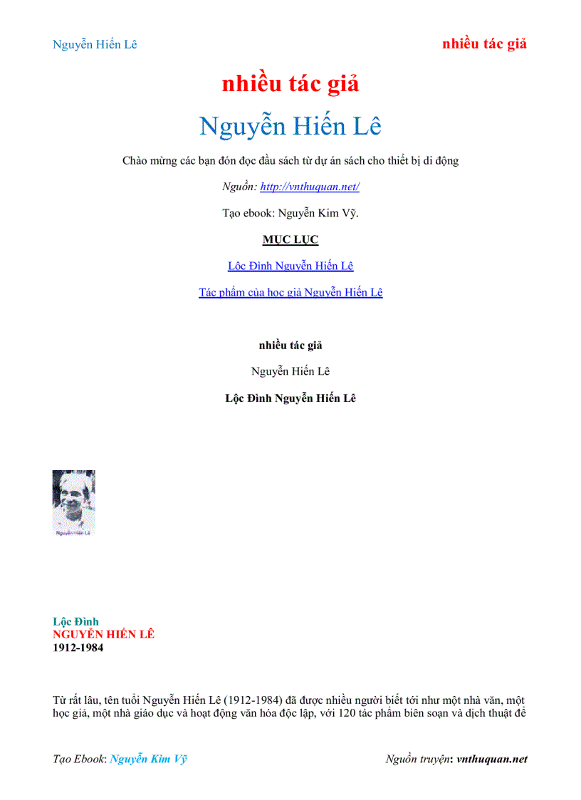 Ebook Nguyễn Hiến Lê nhiều tác giả