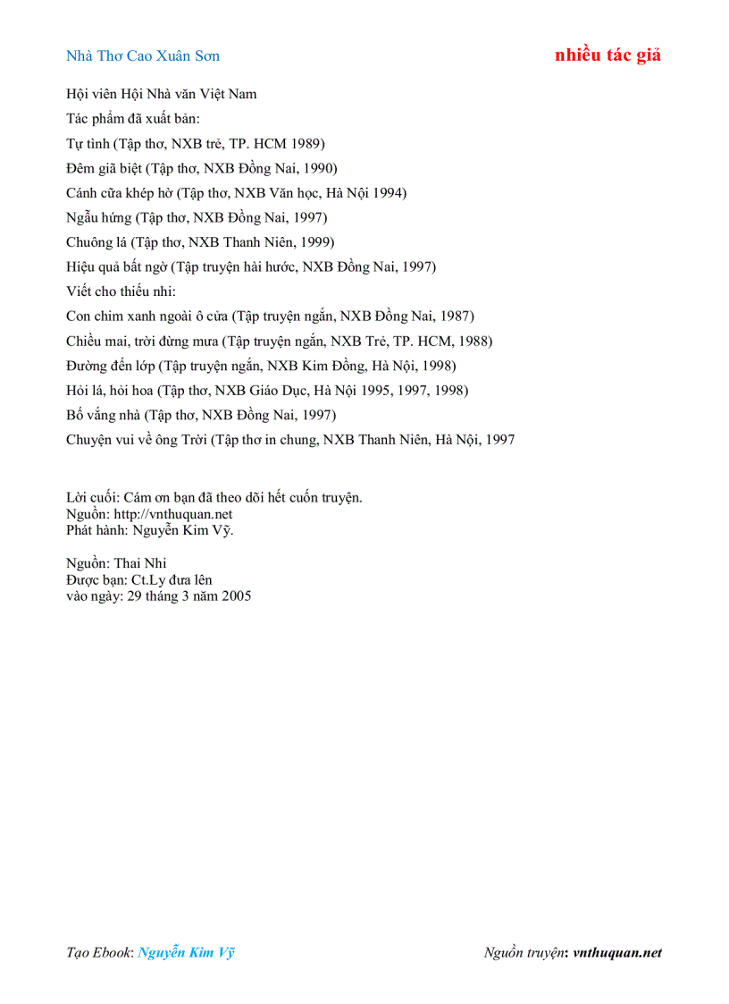 image for page Ebook Nhà Thơ Cao Xuân Sơn nhiều tác giả