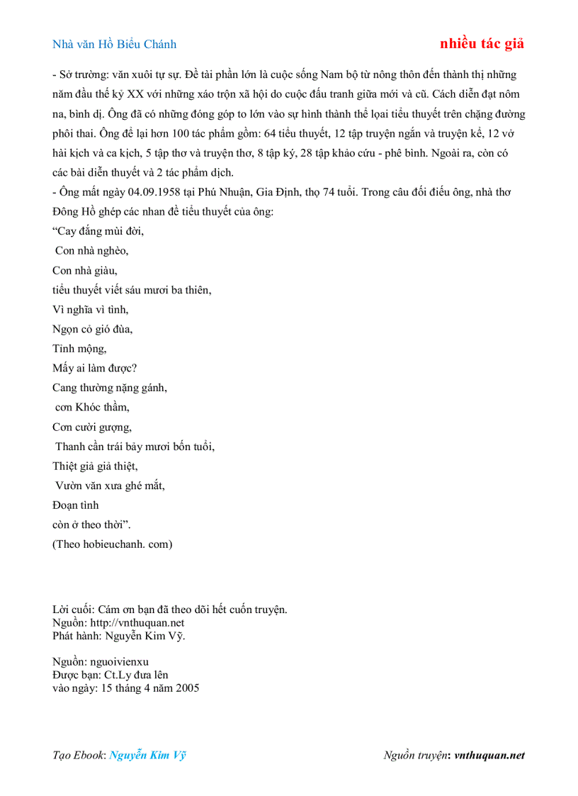 image for page Ebook Nhà văn Hồ Biểu Chánh nhiều tác giả