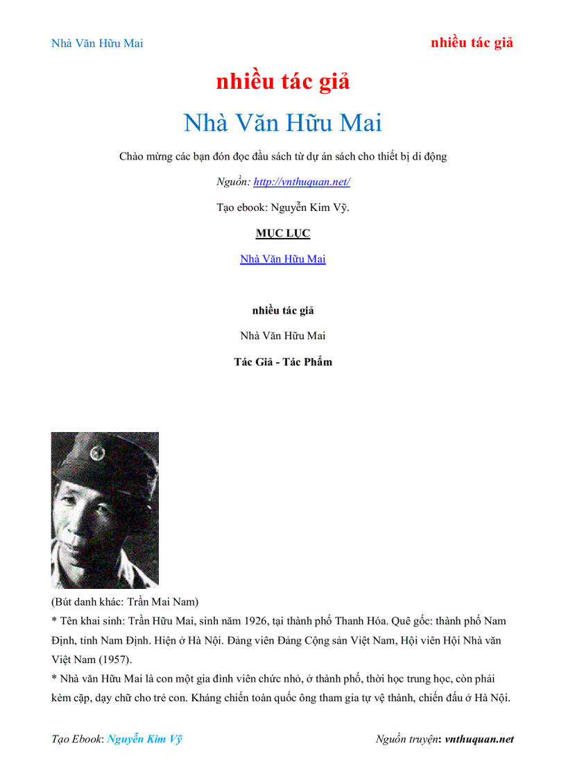 image for page Ebook Nhà Văn Hữu Mai nhiều tác giả
