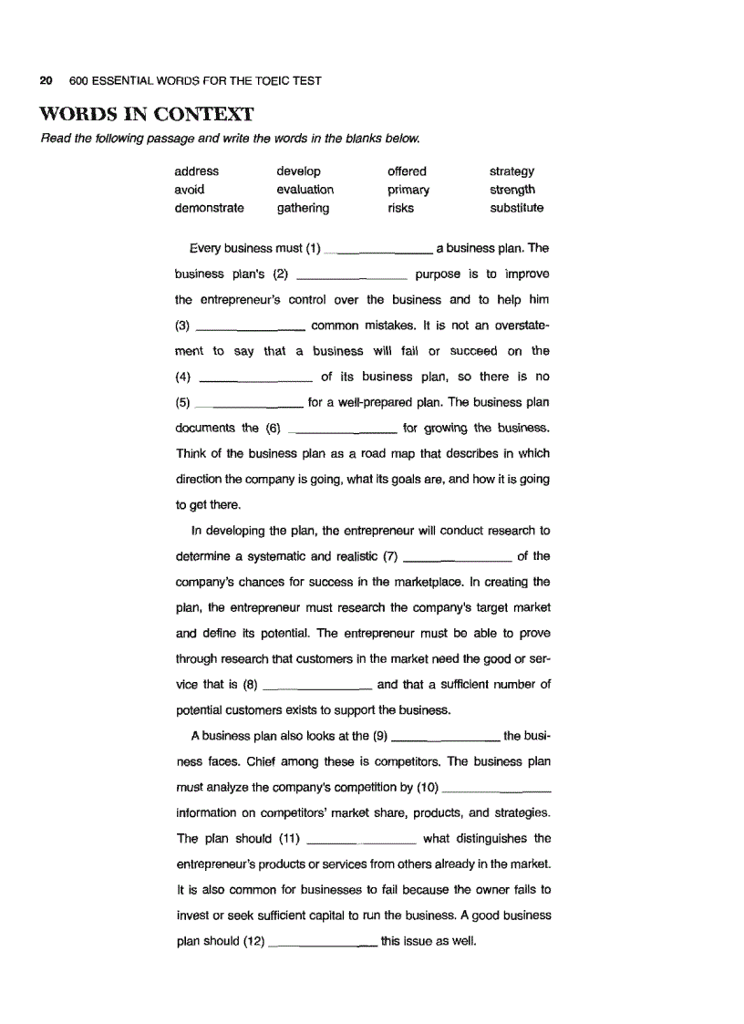 image for page 600 từ vựng căn bản dành cho các bạn mới học toeic