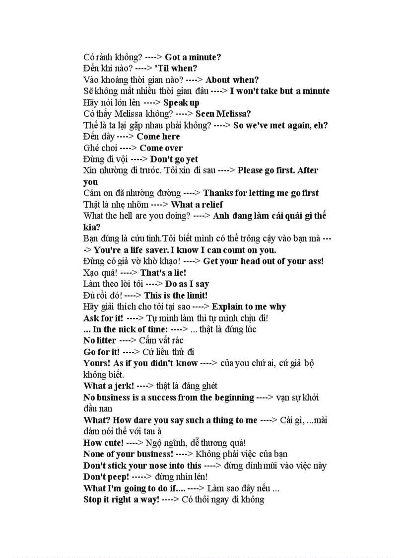 image for page Các câu nói tiếng Anh thông thường