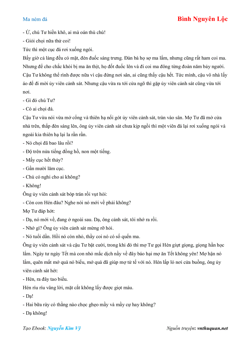 image for page Ebook Ma ném đá Bình Nguyên Lộc