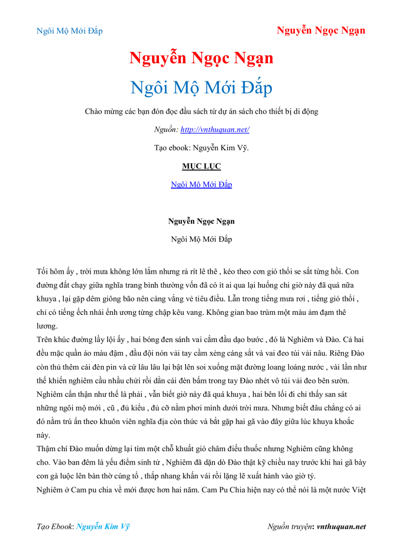 image for page Ebook Ngôi Mộ Mới Đắp Nguyễn Ngọc Ngạn