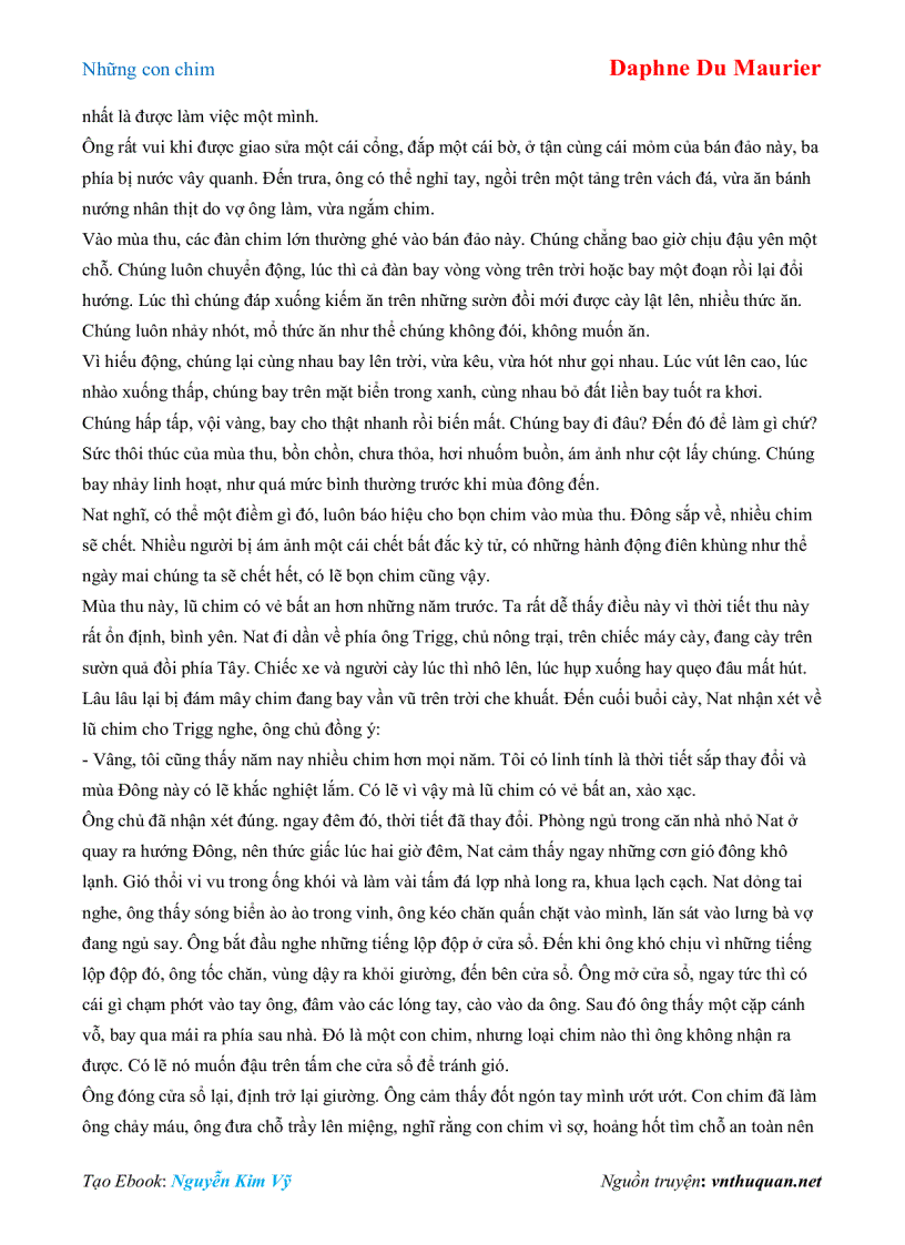 image for page Ebook Những con chim Daphne Du Maurier